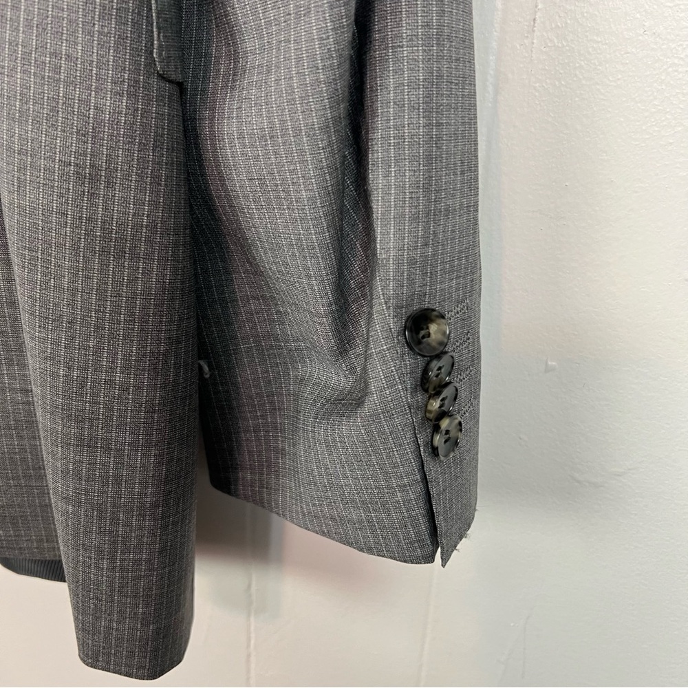 BOSS Hugo Boss James5/Sharp7 Virgin Wool Suit Jacket Grey Striped 38R NWT $379 - Picture 7 of 7